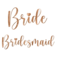 Nálepky na sklo ''Bride & Bridesmaid'', růžové zlato
