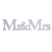 Nápis dřevěný Mr & Mrs 45 x 10 cm