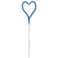 Prskavka glitrov Srdce modr 17,8 cm
