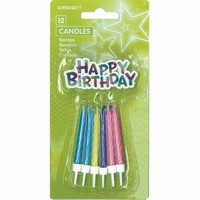 SVKY dortov spirlov Happy Birthday mix barev 6,3cm 12ks