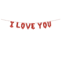 Sada balónků "I love you", červená 210 x 35 cm