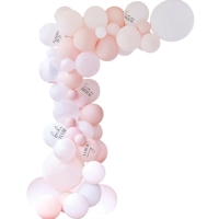 Sada balónků na balónkový oblouk Hen party bílá/růžová 55 ks