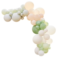 Sada balónků na balónkový oblouk Světle zelená/nude/bílá 70 ks