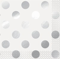 UBROUSKY paprov Puntky stbrn 25x25cm16ks