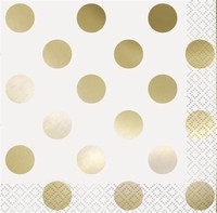 UBROUSKY paprov Puntky zlat 25x25cm 16ks