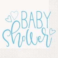 Ubrousky paprov Baby Shower modr 16 ks