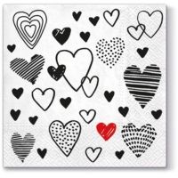 Ubrousky paprov Srdka kreslen 33 x 33 cm 20 ks