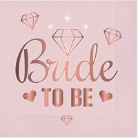 Ubrousky paprov "Bride to be", ov 33 x 33 cm 20 ks