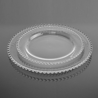 Talíř skleněný Pearl 27 cm a 34 cm - set 6ks talířů (3x velký a 3x malý)