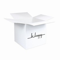 Krabice paprov na balnky s npisem Be Happy 65x65x65 cm