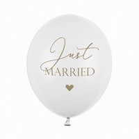 Balnky latexov Just Married, 30 cm 6 ks