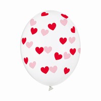 Balnky s potiskem Srdce erven 6 ks 30 cm