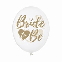 Balónky se zlatým potiskem "Bride to be" transparentni 6 ks 30 cm