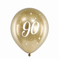 BALNKY latexov chromov 90. narozeniny zlat 30cm 6ks